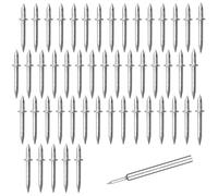 Clous à plinthe à double tête, 50 pièces de clous double tête invisibles sans couture, punaises de plinthe en acier au carbone avec outil manchon spécifique
