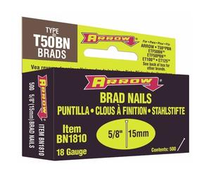 Clous BN 1810 - 15 mm - pour agrafeuses cloueuses - par 1000 ARROW