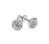 Clous Boucles d'oreilles Argent, boucles d'oreilles Ladies Set 925 Sterling Zircon 5A femme avec Zirconium Diamant Rhinestone, Bijoux Femme