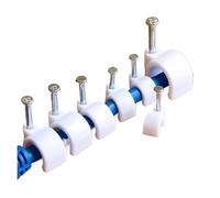 Clous Clips de Câble 100 pièces Fil Ronds 4-18mm en Forme C Gestion des Câbles Nylon Acier au Carbone(100pcs 14mm)