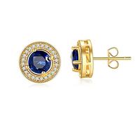 Clous D Oreilles, Boucle Doreille Cartilage Or Bleu Royal Plaqué Or Tour D'Éternité Cadeau pour Mère Fille 11x18mm