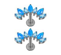 Clous d ' oreilles en forme de T à filetage interne à la mode pour le perçage du cartilage, modèles incurvés en alliage, accessoire d ' oreille fileté à la mode