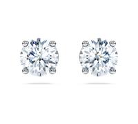 Clous d’oreilles solitaire Eternity, Diamants de synthèse 2 ct tw, Forme ronde, Or blanc 18 carats OS