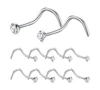 Clous d'anneaux de nez - Lot d'épingles à pierres précieuses délicates, ensemble élégant de 10 piercings de narine, bijoux de nez simples et tendance | Convient aux femmes tenues de les jours tra