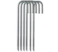 Clous de piquet renforcés moulus - Acier galvanisé, extrémités incurvées en forme de J | Inserts d'ancrage haute performance pour tentes de jardin, idéal pour les toitures, les clôtures, les ports de