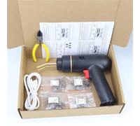 clous de soudage Kit de soudage plastique sans fil 200 W/100 W, agrafeuse à chaud 4 types, pistolet rechargeable par USB(200W Black (200Pcs))