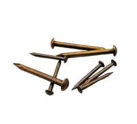 clous de tapissier, clous sans tête de calibre 18, Lot de 10 à 100 mini-clou tête ronde en laiton antique, diamètre 1,2,8 mm, longueur 50, bronze, cuivre pur(100pcs 1.2x10mm)