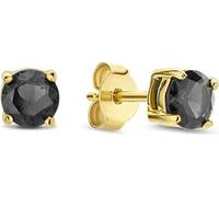 Clous d'oreille dorés avec zircon noir LJ2569