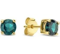 Clous d'oreille dorés avec zircon vert LJ2568