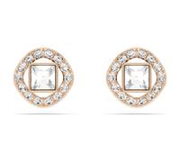 Clous d'oreilles Angelic Square, Taille Carré, Blanches, Doré à l’or rose 18 carats (750/1000) OS
