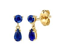 Clous d'Oreilles Argent, Bagues d'Oreilles Clou d'oreille avec Zircon Rond et Poire pour Femme, Bleu marine