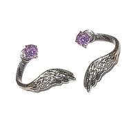 Clous d'oreilles artistiques en forme d'aile avec strass ornés de strass - Accessoires de bijoux tendance - Boucles d'oreilles ailes d'ange avec diamants, taille unique, Comme décrit, Comme décrit.