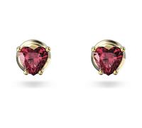 Swarovski – Clous d'oreilles Stilla – Cœurs rouges – Placage de ton or