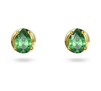 Swarovski Clous d'oreilles Stilla, Taille poire, Vertes, Placage de ton or