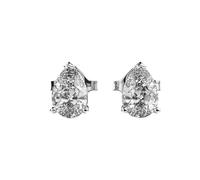 Clous d'oreilles classiques en forme de poire en argent sterling 925 | Placage argent n° 2, taille de la pierre : 0,50-0,69 mm | Poids : 1 carat, forme : poire | 2,5 g | LKE_W_00226