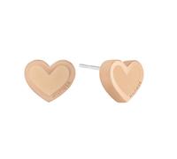 Clous d'oreilles en acier inoxydable - Tommy Hilfiger - Or rose clair - 7,5mm x 9mm - Fermoir papillon - Thème cœur