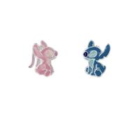 Clous d'oreilles en argent sterling 925 avec maille et clous d'ange