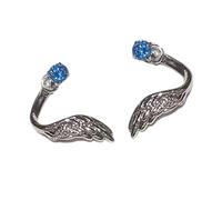 Clous d'oreilles en forme d'aile d'ange avec strass étincelants faits à la main pour les amateurs de bijoux tendance Boucles d'oreilles ailes d'ange avec diamants, taille unique, Comme décrit, Comme