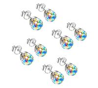Clous d'oreilles en forme de sphère en cristal plaqué argent 925 hypoallergénique - Style formel et décontracté - Confortables - Bijoux tendance pour tous les jours, 6 mm, Comme décrit, Comme décrit.