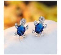 Clous D'oreilles Femme Boucles d'oreilles de tortue mignon mignon ovale pierre verte boucles d'oreilles opales for femmes bijoux animaux Vintage argent couleur mariage boucles d'oreilles Clous D'oreil