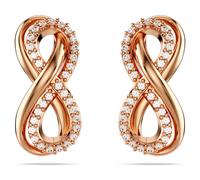 Swarovski Clous d'oreilles Hyperbola, Infini, Blanches, Placage de ton or rosé