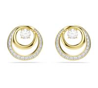 Clous d'oreilles Hyperbola, Taille ronde, Blanches, Placage de ton or OS