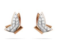 Clous d'oreilles Idyllia Lilia, Papillon, Blanches, Doré à l’or rose 18 carats (750/1000) OS