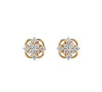 Clous d'oreilles Infinite Spark en argent sterling 925 | Plaqué or | Numéro de pierre : 16 | Taille de la pierre : 0,01-0,07 mm | Poids : 0,2 ct | Forme : Ronde | 1,54 g | LKE_G_00181