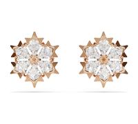 Clous d'oreilles Magic, Flocon de neige, Blanches, Doré à l’or rose 18 carats (750/1000) OS