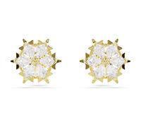 Clous d'oreilles Magic, Tailles variées, Flocon de neige, Blanches, Doré à l’or 18 carats (750/1000) OS