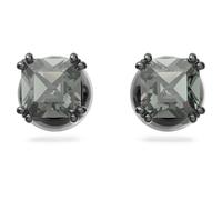 Clous d'oreilles Millenia, Taille Carré, Noires, Métal plaqué ruthénium OS