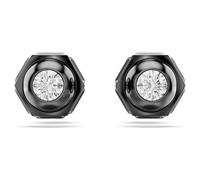 Clous d'oreilles Numina, Taille ronde, Blanches, Métal plaqué ruthénium OS