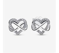 Clous d'oreilles - PANDORA - Cœur Infini - Argent 925 - Oxyde de zirconium - Gris