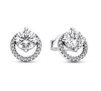 Pandora Boucles d'oreilles Halo rond 291248C01 Argent sterling Zircones cubiques transparentes