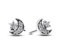 Clous d'Oreilles PANDORA Lunes et étoiles Scintillantes