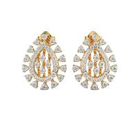 Clous d'oreilles pendants en argent sterling 925 | Plaqué or | Numéro de pierre : 74 | Taille de la pierre : 0,01-0,07 mm | Poids : 1,17 ct | Forme : Ronde | 6,534 grammes | LKE_G_00060