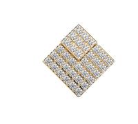 Clous d'oreilles pour homme en argent sterling 925 Magic Square | Plaqué or | Pierre n° 36 | Taille de la pierre : 0,01-0,07 mm | Poids : 0,36 crt | Forme : Ronde | 2,848 g | LKE_G_00203