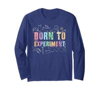 Clous d'oreilles rétro « Born to Experiment Chemistry Trip Teacher » Manche Longue