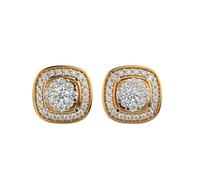 Clous d'oreilles Simply Chic en argent sterling 925 | Plaqué or | Numéro de pierre : 58 | Taille de la pierre : 0,01-0,07 mm | Poids : 1,04 ct | Forme : Ronde | 6,508 grammes | LKE_G_00146