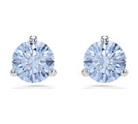 Clous d'oreilles Solitaire, Bleu clair, Métal rhodié OS