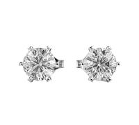 Clous d'oreilles solitaires Aurora en argent sterling 925 | Placage argent n° 2 | Taille de la pierre : 0,30-0,39 mm | Poids : 0,6 crt | Forme : ronde | 2,42 g | LKE_W_00284