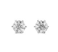 Clous d'oreilles solitaires classiques en argent sterling 925 | Placage argent n° 2 | Taille de la pierre : 0,50-0,69 mm | Poids : 1,2 crt | Forme : Ronde : 2,24 g | LKE_W_00214