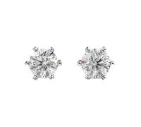 Clous d'oreilles solitaires ronds en argent sterling 925 | Plaqué or | Pierre n° 2 | Taille de la pierre : 0,70-0,89 mm | Poids : 1,5 ct | Forme : Ronde | 3,05 g | LKE_G_00083