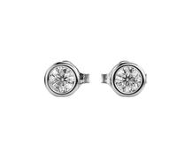 Clous d'oreilles solitaires scintillants en argent sterling 925 | Placage argent n° 2 | Taille de la pierre : 0,01-0,10 mm | Poids : 0,1 crt | Forme : Ronde | 1,28 g | • Luxe • W_00047