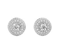 Clous d'oreilles solitaires Signature en argent sterling 925 | Placage argent n° 78 | Taille de la pierre : 0,10-0,29 mm | Poids : 0,92 crt | Forme : Ronde | 3,504 g ||W_00277