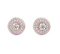 Clous d'oreilles solitaires Signature en argent sterling 925 | Plaqué or rose | Pierre n° 78 | Taille de la pierre : 0,10-0,29 mm | Poids : 0,92 crt | Forme : Ronde | 3,504 g ||R_00277