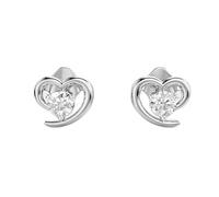 Clous d'oreilles « Souhaits sincères » en argent sterling 925 | Placage argent n° 2 | Taille de la pierre : 0,08-0,17 mm | Poids : 0,2 ct | Forme : Ronde | 1,54 g | LKE_W_00063