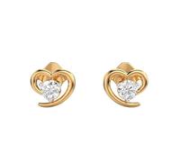Clous d'oreilles « Souhaits sincères » en argent sterling 925 | Plaqué or ; pierre n° 2 ; taille de la pierre : 0,08-0,17 mm ; poids : 0,2 ct ; forme : ronde ; 1,54 g ; LKE_G_00063