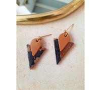 Clous d'oreilles triangle caramel