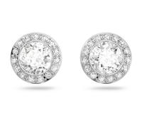 Clous d'oreilles Una Angelic, Taille ronde, Blanches, Métal rhodié OS